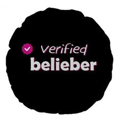 Verified Belieber Large 18  Premium Flano Round Cushions by Valentinaart