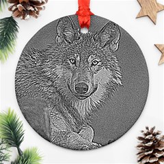 Wolf Forest Animals Ornament (round) by BangZart