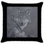 Wolf Forest Animals Throw Pillow Case (Black) Front