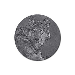 Wolf Forest Animals Rubber Coaster (round)  by BangZart