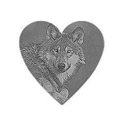 Wolf Forest Animals Heart Magnet by BangZart