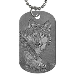 Wolf Forest Animals Dog Tag (one Side)