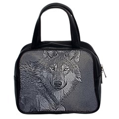 Wolf Forest Animals Classic Handbags (2 Sides) by BangZart