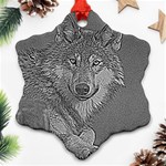 Wolf Forest Animals Snowflake Ornament (Two Sides) Front