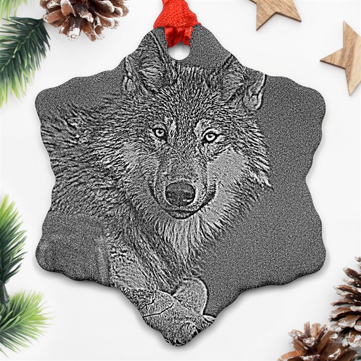 Wolf Forest Animals Snowflake Ornament (Two Sides)