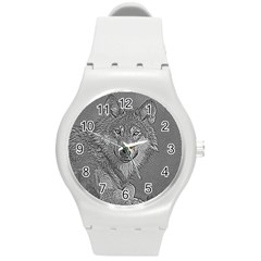 Wolf Forest Animals Round Plastic Sport Watch (m) by BangZart