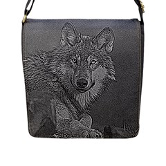 Wolf Forest Animals Flap Messenger Bag (l)  by BangZart