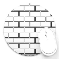 Wall Pattern Rectangle Brick Round Mousepads by BangZart