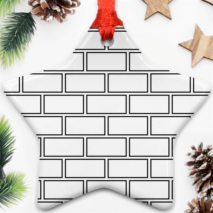 Wall Pattern Rectangle Brick Ornament (Star)