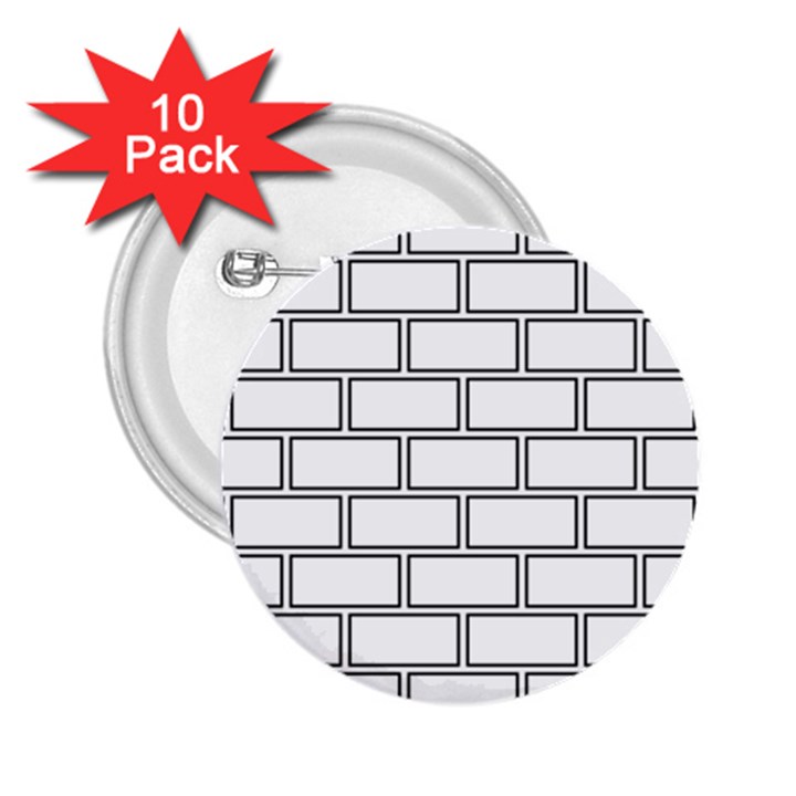 Wall Pattern Rectangle Brick 2.25  Buttons (10 pack) 