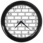 Wall Pattern Rectangle Brick Wall Clocks (Black) Front