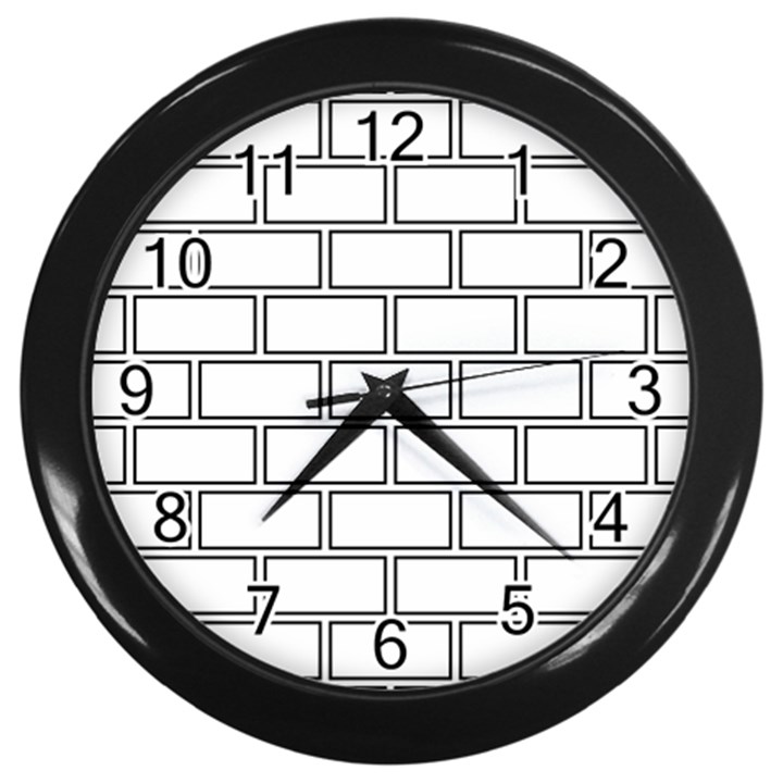 Wall Pattern Rectangle Brick Wall Clocks (Black)