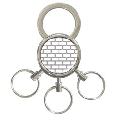 Wall Pattern Rectangle Brick 3-Ring Key Chains