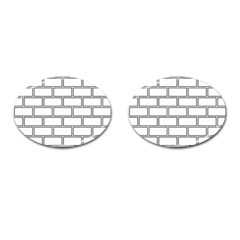 Wall Pattern Rectangle Brick Cufflinks (Oval)