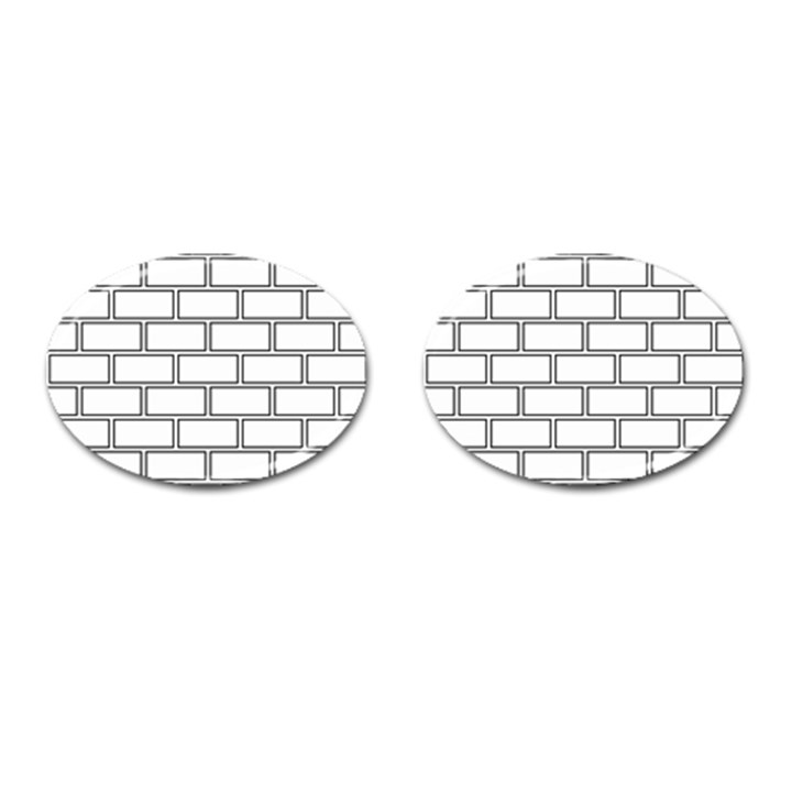 Wall Pattern Rectangle Brick Cufflinks (Oval)