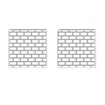 Wall Pattern Rectangle Brick Cufflinks (Square) Front(Pair)