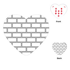 Wall Pattern Rectangle Brick Playing Cards (heart)  by BangZart