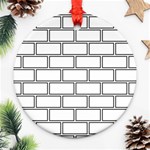 Wall Pattern Rectangle Brick Round Ornament (Two Sides) Back