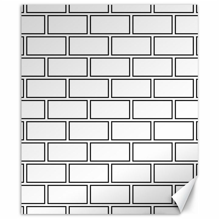 Wall Pattern Rectangle Brick Canvas 8  x 10 