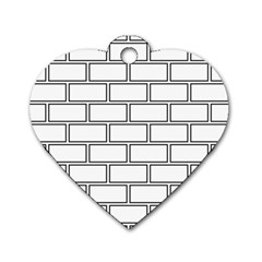 Wall Pattern Rectangle Brick Dog Tag Heart (One Side)