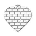 Wall Pattern Rectangle Brick Dog Tag Heart (One Side) Front