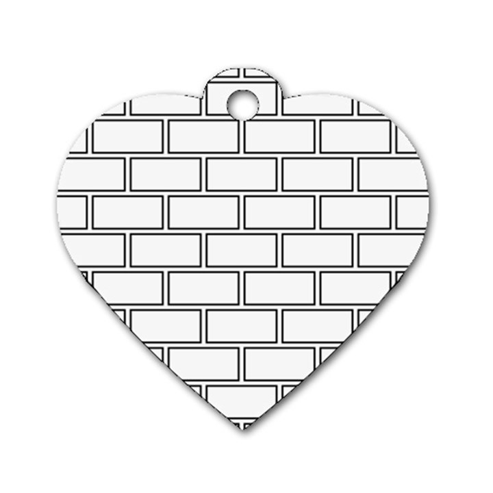 Wall Pattern Rectangle Brick Dog Tag Heart (One Side)