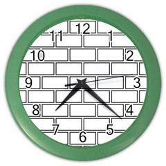 Wall Pattern Rectangle Brick Color Wall Clocks by BangZart