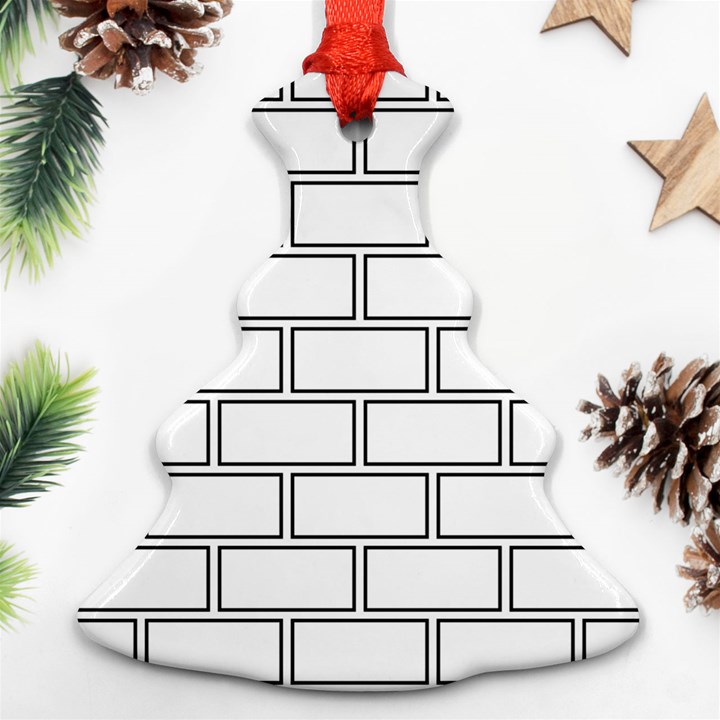 Wall Pattern Rectangle Brick Christmas Tree Ornament (Two Sides)