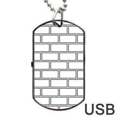 Wall Pattern Rectangle Brick Dog Tag Usb Flash (one Side) by BangZart