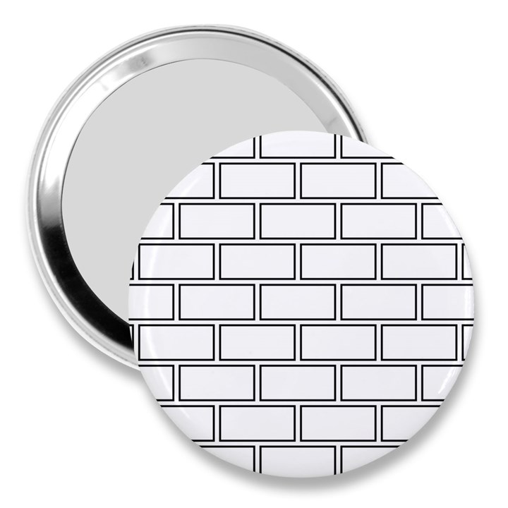 Wall Pattern Rectangle Brick 3  Handbag Mirrors