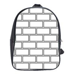 Wall Pattern Rectangle Brick School Bag (XL)