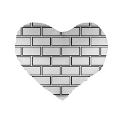 Wall Pattern Rectangle Brick Standard 16  Premium Heart Shape Cushions