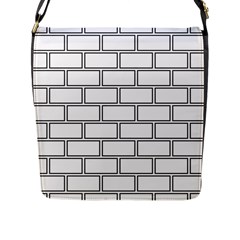 Wall Pattern Rectangle Brick Flap Messenger Bag (L) 