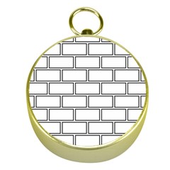 Wall Pattern Rectangle Brick Gold Compasses by BangZart