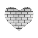 Wall Pattern Rectangle Brick Standard 16  Premium Flano Heart Shape Cushions Front