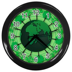 Earth Forest Forestry Lush Green Wall Clocks (black) by BangZart