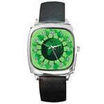 Earth Forest Forestry Lush Green Square Metal Watch Front