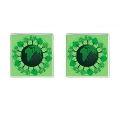 Earth Forest Forestry Lush Green Cufflinks (square) by BangZart