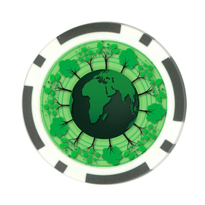 Earth Forest Forestry Lush Green Poker Chip Card Guard (10 pack)