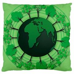 Earth Forest Forestry Lush Green Large Cushion Case (one Side) by BangZart