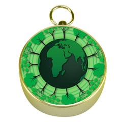 Earth Forest Forestry Lush Green Gold Compasses by BangZart