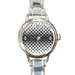 Triangle Pattern Background Round Italian Charm Watch Front