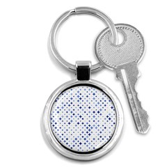 Star Curved Background Blue Key Chains (round)  by BangZart