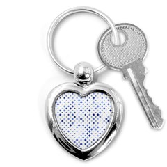 Star Curved Background Blue Key Chains (heart)  by BangZart