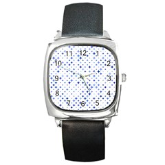 Star Curved Background Blue Square Metal Watch by BangZart