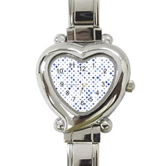 Star Curved Background Blue Heart Italian Charm Watch by BangZart