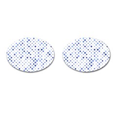 Star Curved Background Blue Cufflinks (oval) by BangZart