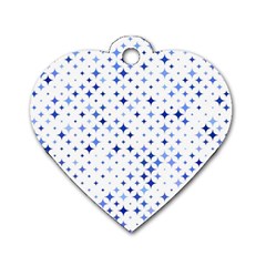 Star Curved Background Blue Dog Tag Heart (two Sides) by BangZart