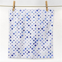 Star Curved Background Blue Face Towel by BangZart