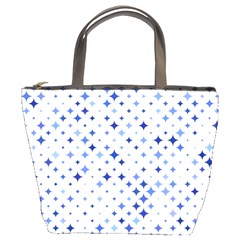 Star Curved Background Blue Bucket Bags by BangZart